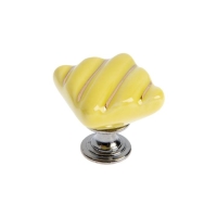 Ручка кнопка, керамическая, цвет желтый Ручка кнопка, керамическая, цвет желтый