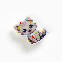 Заколка и крабики для волос новогодние &laquo;Подарок&raquo; на Новый год, 8,9 х 9,6 см