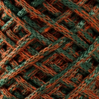 Шнур для вязания 35% хлопок,65%  полипропилен 3 мм 85м/160&plusmn;10 гр ( Рябина/изумруд)