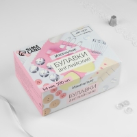 Булавки английские, изогнутые, 54 мм, 500 шт, цвет серебряный Булавки английские, изогнутые, 54 мм, 500 шт, цвет серебряный