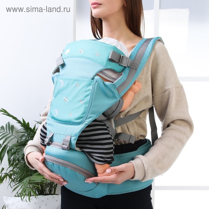 Рюкзак-кенгуру, хипсит для малыша &laquo;Звезды&raquo;, от 3 до 20 кг., цвет голубой