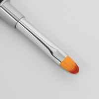 Кисть-шпатель для акрил-геля, лепесток, 14 см, d - 6 &times; 9 мм, цвет чёрный/серебристый