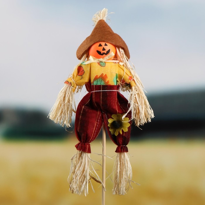 Огородное пугало &laquo;Тыква&raquo;, h = 50 см, МИКС, Greengo