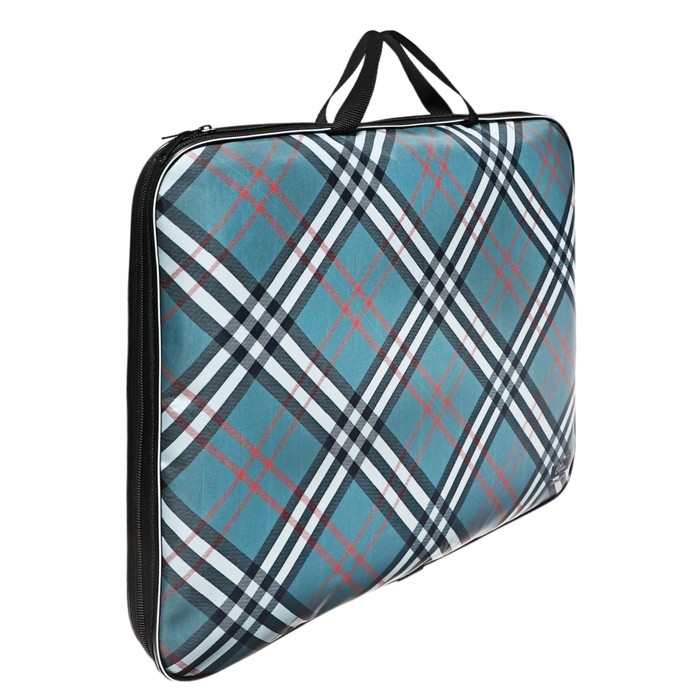 Папка для чертежей и рисунков А3, 470 х 350 х 20 мм, с ручками, текстильная, Calligrata Папка для чертежей и рисунков А3, 470 х 350 х 20 мм, с ручками, текстильная, Calligrata "Клетка"