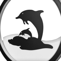 Бра "Дельфины" LED 41Вт 3000/4000К 24х24 см черный 30х30м