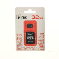 Карта памяти Mirex microSD, 32 Гб, SDHC, UHS-I, класс 10, с адаптером SD Карта памяти Mirex microSD, 32 Гб, SDHC, UHS-I, класс 10, с адаптером SD