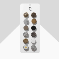 Набор значков (12 шт.) &laquo;Пуговицы&raquo; гранж, форма МИКС, цветной