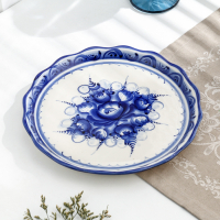 Блинница, гжель, фарфор, 13х25 см