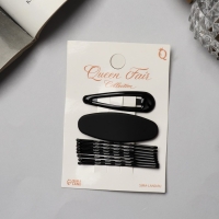 Невидимка для волос «Стейси" (набор 10 шт) овал, 5 см, чёрный Невидимка для волос «Стейси" (набор 10 шт) овал, 5 см, чёрный