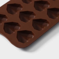 Форма для конфет и шоколада Доляна &laquo;Холодное сердце&raquo;, 20,5&times;10&times;1,5 см, 15 ячеек, цвет коричневый
