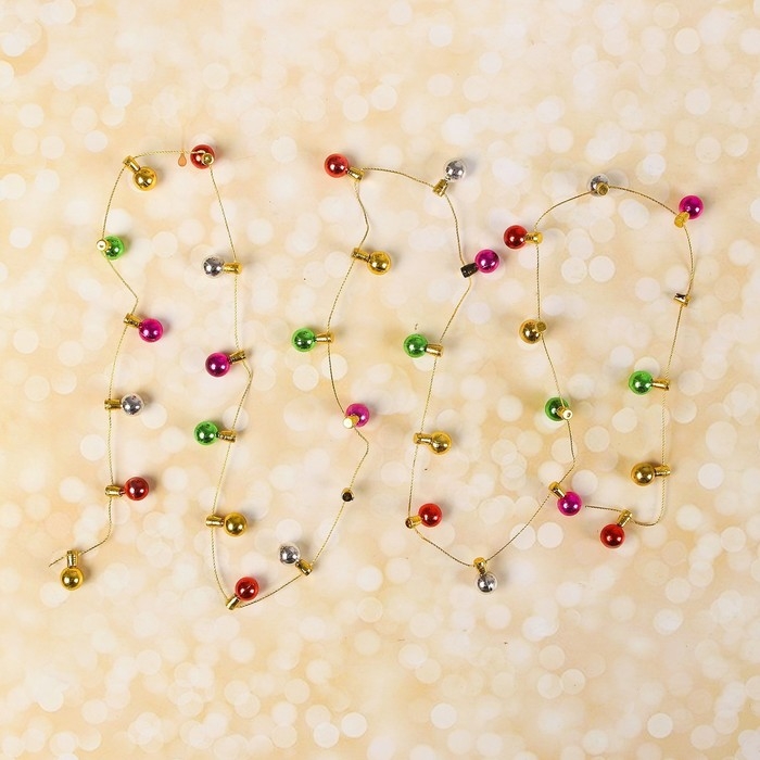 Миниатюра кукольная &laquo;Гирлянда - шарик&raquo;, длина 1 метр, игрушка: 1,5&times;0,8 см, цвета МИКС