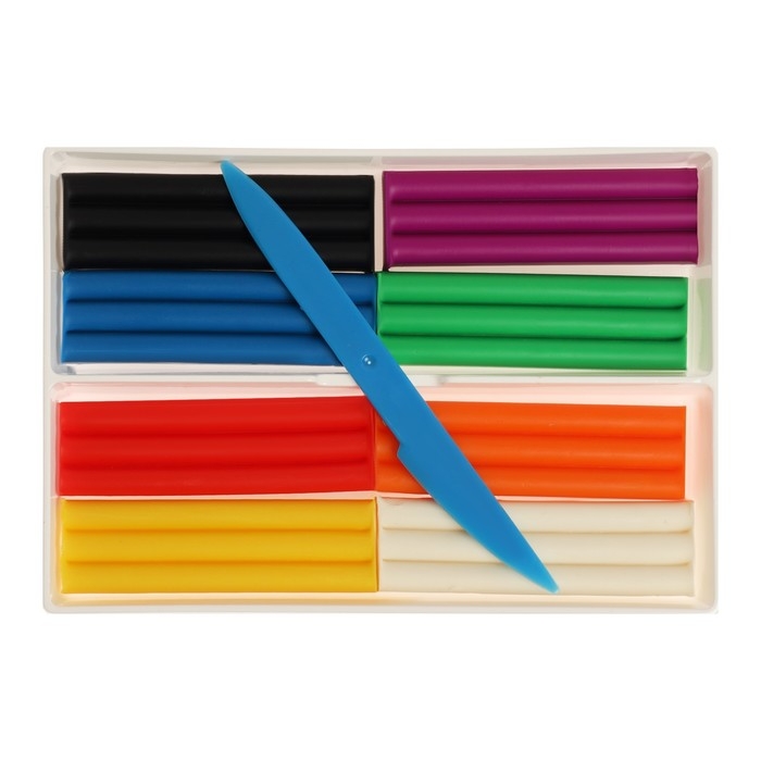 Пластилин мягкий (восковой), 8 цветов, 120 г, Пластилин мягкий (восковой), 8 цветов, 120 г, "Кроха"