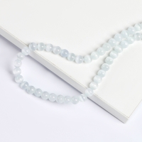 Бусины из натурального камня &laquo;Кошачий глаз&raquo; набор 50 шт., 1шт. &mdash; 8 мм, белый