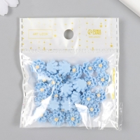 Декор для творчества пластик "Голубые пионы", набор 30 шт. 1х1 см