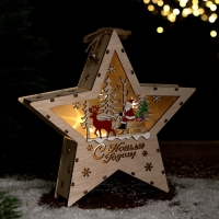 Новогодний декор с подсветкой &laquo;С новым годом&raquo; 21,5 &times; 5 &times; 21,5 см