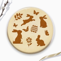 Трафарет для украшения пасхальной выпечки в наборе с топперами &laquo;Зайки&raquo; на пасху.