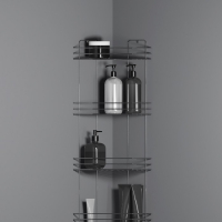 Полка для ванной угловая 4-х ярусная, 20,5&times;20,5&times;72 см, цвет хром