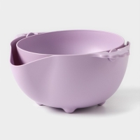 Дуршлаг кухонный с поддоном, 25&times;11,5 см, цвет МИКС