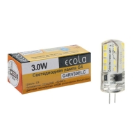Лампа светодиодная Ecola, G4, 3 Вт, 4200 K, 320&deg;, дневной белый