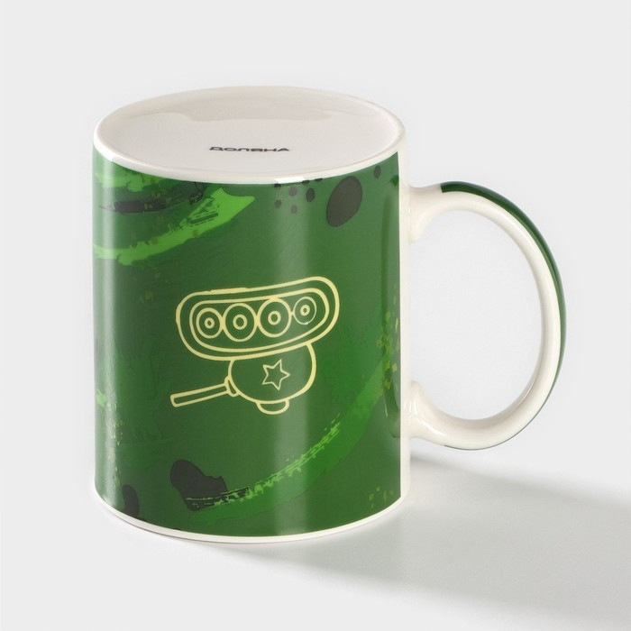 Кружка фарфоровая Доляна &laquo;Защитнику&raquo;, 340 мл, цвет зелёный