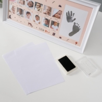 Фоторамка на 12 фото 3х3 см с штемп.подушкой "Такой маленький" белая 2х38х20 см