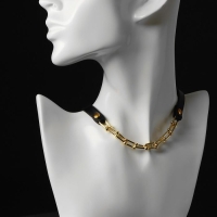 Чокер &laquo;Цепь&raquo; модерн, цвет чёрный в золоте,41 см