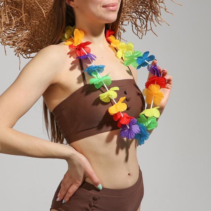 Ожерелье гавайское «Пушистик», многоцветное Ожерелье гавайское «Пушистик», многоцветное