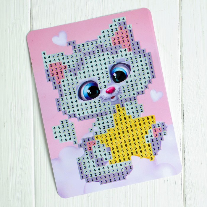 Алмазная вышивка на шкатулке &laquo;Котёнок со звездой&raquo;, 8,5 х 11 см. Набор для творчества