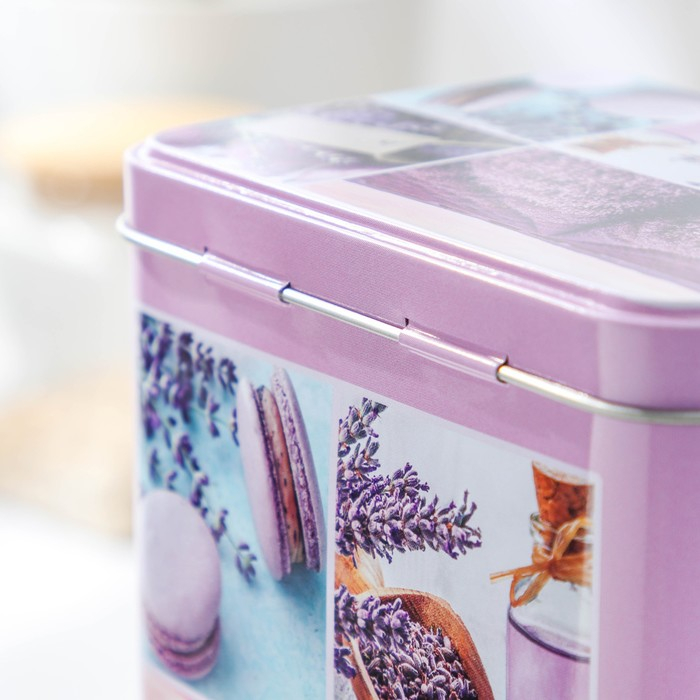 Банка с крышкой для сыпучих продуктов &laquo;Лаванда-3&raquo;, 2,7 л, 9,5&times;21,5 см, прямоугольная
