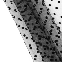 Сетка с флоком &laquo;Горох&raquo;, 150 см, 1 &plusmn; 0,2 м, цвет чёрный