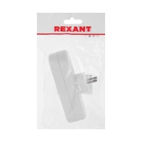 Тройник электрический REXANT, 6-10 А, без з/к, линейный, белый