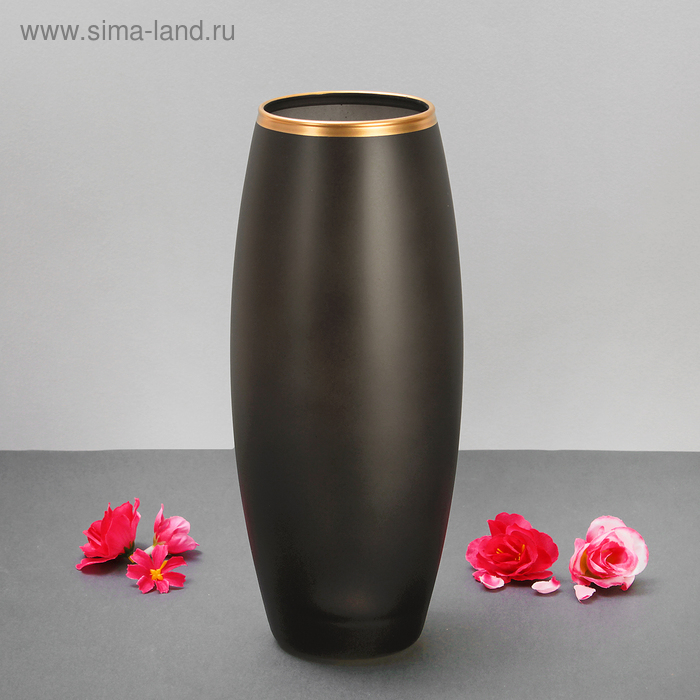 Ваза "Унисон" чёрная 8х11х26 см