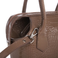 Сумка женская на молнии, с косметичкой, цвет капучино