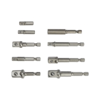 Набор адаптеров для бит и торцевых головок ТУНДРА, 1/4" 3/8" 1/2", 25 - 70 мм, 9 шт. Набор адаптеров для бит и торцевых головок ТУНДРА, 1/4" 3/8" 1/2", 25 - 70 мм, 9 шт.