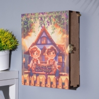 Ключница шкатулка "Дом там, где сердце!" дети, дом, 22х17х6 см Ключница шкатулка "Дом там, где сердце!" дети, дом, 22х17х6 см