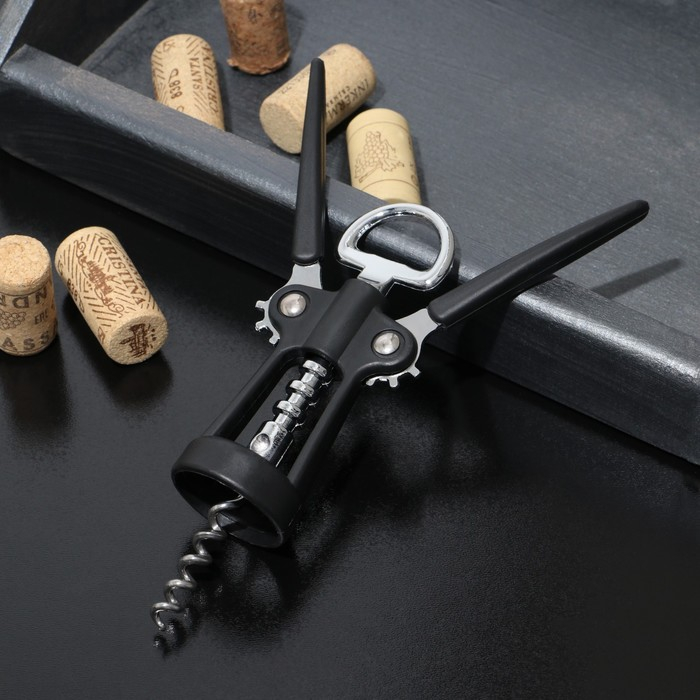 Штопор Доляна &laquo;Профи&raquo;, 19 см, цвет чёрный