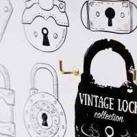 Ключница открытая "Замки"  5 крючков,  23х32 см