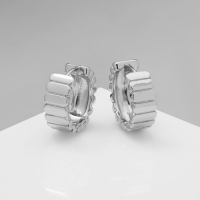 Серьги металл &laquo;Аккорд&raquo; круг из прямоугольников, цвет серебро