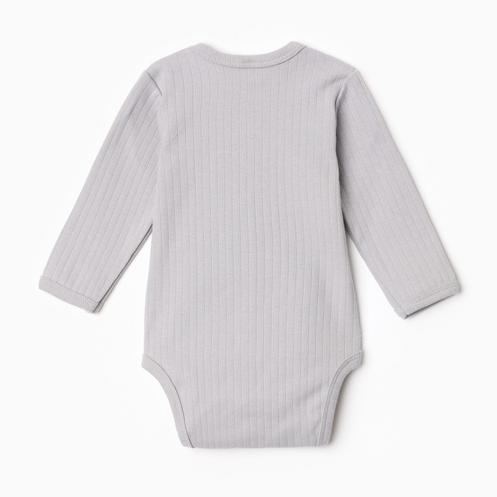 Боди с длинным рукавом, цвет серый, рост 62 см