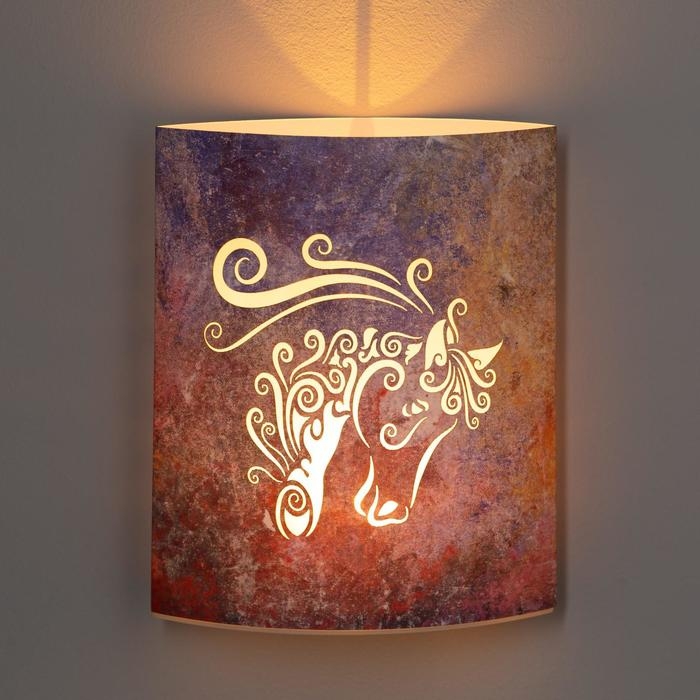 Светодиодная фигура &laquo;Лошадь&raquo; 13 &times; 16 &times; 5 см, картон, батарейка ААх2 (не в комплекте), свечение тёплое белое