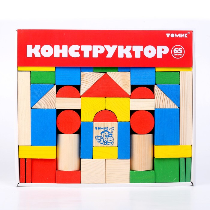 Конструктор &laquo;Цветной&raquo;, 65 элементов