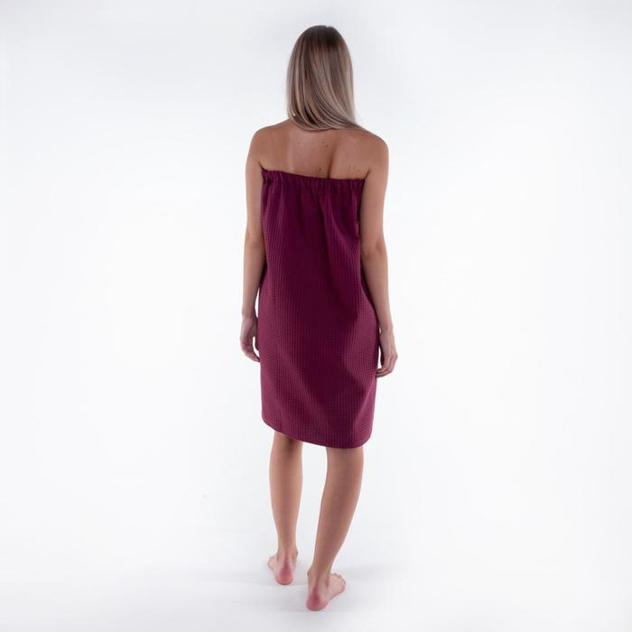 Полотенце банное Этель &laquo;Парео&raquo; с карманом 80*140 см. цв. темная сирень, 100% хл, вафля 240 г/м2