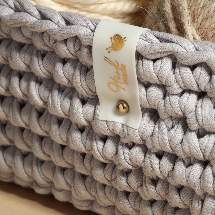 Бирка с кнопкой &laquo;Hand made&raquo;, 8 &times; 1,8 см, 10 шт, цвет матовый/золотой