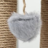 Когтеточка «Ротонда» с игрушкой, джут 35 х 35 х 50 см, серая Когтеточка «Ротонда» с игрушкой, джут 35 х 35 х 50 см, серая