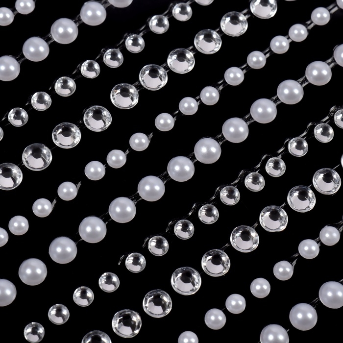 Стразы жемчужные для декора ногтей, на клеевой основе, цвет серебристый/белый Стразы жемчужные для декора ногтей, на клеевой основе, цвет серебристый/белый