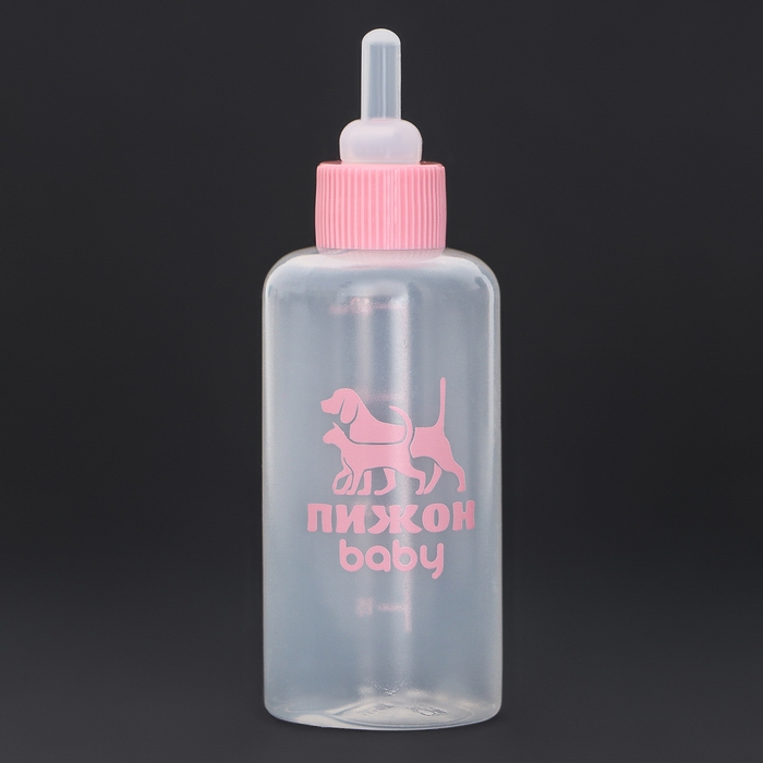 Набор для вскармливания "Пижон", бутылочка 60 мл, с 4 сосками и ершиком, розовый