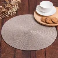 Салфетка сервировочная Доляна "Классика", цвет молочный, d=38 см