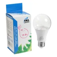 Фитолампа для растений VKL electric, A65, 15 Вт, E27, IP20, красно-синий спектр