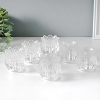 Подсвечник стекло на 1 свечу "Подснежник" прозрачный 7х7х7 см Подсвечник стекло на 1 свечу "Подснежник" прозрачный 7х7х7 см