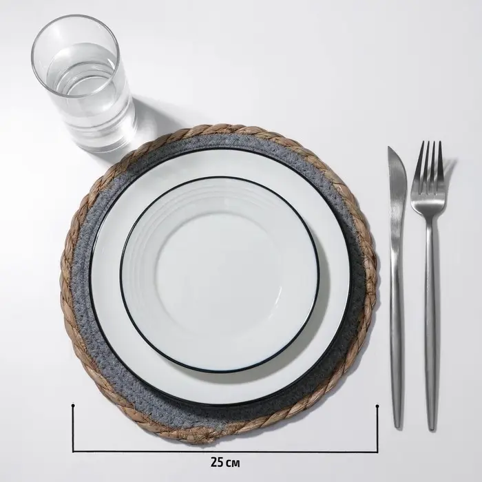 Салфетка сервировочная на стол Доляна &laquo;Мэг&raquo;, 25&times;25 см, цвет голубой